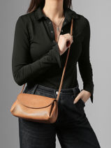 Sac Bandouli�re Leather Cuir Biba Marron leather ISE1L-vue-porte