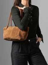 Sac Port� �paule Leather Biba Marron leather SOR4L-vue-porte