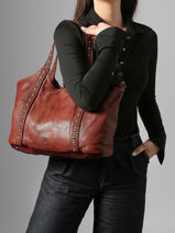 Sac Port� �paule Heritage Cuir Biba Marron heritage WIE1L-vue-porte