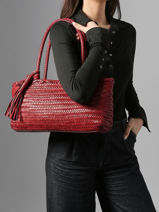 Sac Port� �paule Heritage Cuir Biba Rouge heritage PER10L-vue-porte