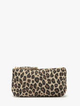 Etui Leder Milano Beige velvet leopardo VL22114