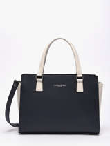 Sac Trap�ze Smooth Cuir Lancaster Bleu smooth 3