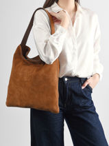 Sac Port� �paule Folk Lady Cuir Gerard darel Marron folk lady DDS72407-vue-porte