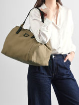 Sac Port� �paule Canvas Coton Gerard darel Vert canvas Z450-vue-porte