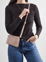Sac Bandouli�re Velvet Cuir Milano Rose velvet VE23067O-vue-porte