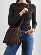 Sac Bandouli�re Velvet Cuir Milano Marron velvet VE24116O-vue-porte