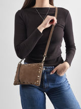 Sac Bandouli�re Velvet Cuir Milano Beige velvet VE24111O-vue-porte