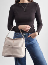 Sac Port� �paule Soft Lulu castagnette Rose soft AISSAM-vue-porte