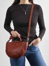Sac Bandouli�re Heritage Cuir Biba Marron heritage MIB1L-vue-porte