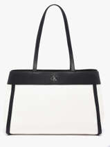Sac Port� �paule Hardware Monogram Coton Calvin klein jeans Blanc hardware monogram 4F3503G