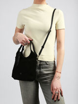 Cross Body Tas Vintage Leder Mila louise Zwart vintage 23059V-vue-porte