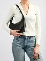 Sac Port� �paule Saffiano Miniprix Noir saffiano F8583-vue-porte