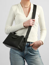 Sac Bandouli�re City Polyurethane David jones Noir city CM8303-vue-porte