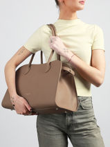 Sac Port� �paule Donna Hopper Cuir Lancaster Marron donna hopper 122-vue-porte