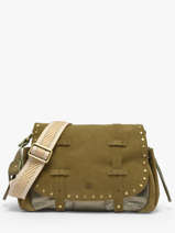 Cross Body Tas Vintage Leder Mila louise Zilver vintage 3861XVC