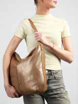 Schoudertas Vintage Leder Mila louise Beige vintage 23047XC-vue-porte