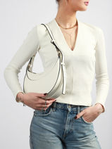 Sac Port� �paule Saffiano Miniprix Blanc saffiano F8583-vue-porte