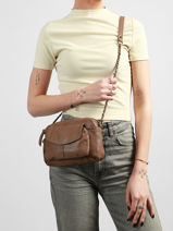 Cross Body Tas Naina Leder Pieces Beige naina 17063358-vue-porte