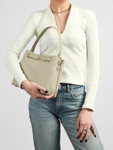 Sac Port� �paule Saffiano David jones Beige saffiano CM6829-vue-porte