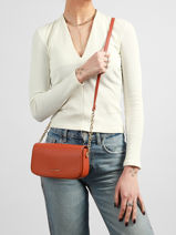 Cross Body Tas Saffiano David jones Oranje saffiano CM8419-vue-porte