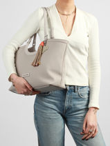 Sac Port� �paule Grigri Polyurethane David jones Violet grigri CM8380-vue-porte