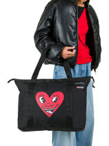 Sac Port� �paule 1 Compartiment + Pc 14" Eastpak Noir eastpak x keithharing A5BLSKEI-vue-porte