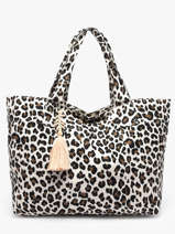 Schoudertas Leopard Katoen Miniprix Wit leopard L