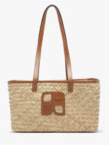Sac Port� �paule Paille Nat et nin Beige paille PL