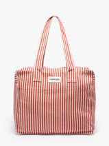 Sac Port� �paule C�lestins A4 Striped Coton Recycl� Rivedroite Rouge spring striped CELESTRI