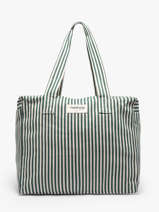 Sac Port� �paule Spring Striped Coton Rivedroite Vert spring striped CELESTRI