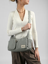 Sac Bandouli�re Best Seller Coton Hindbag Vert best seller EMILE-vue-porte