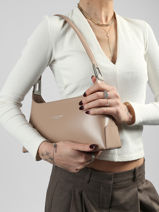 Sac Baguette Suave Cuir Lancaster Beige suave ace 20-vue-porte