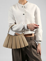 Sac Port� �paule Lenglen Cuir Lacoste Beige lenglen NU5011DP-vue-porte