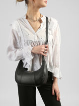 Sac Bandouli�re Juliette Cuir Le tanneur Noir juliette TJET1402-vue-porte