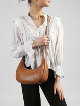 Sac Bandouli�re Juliette Cuir Le tanneur Marron juliette TJET1402-vue-porte