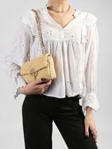 Sac Bandouli�re Moon Lin Vanessa bruno Jaune moon 70V40326-vue-porte