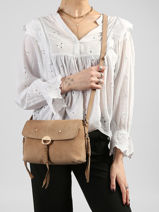 Sac Bandouli�re Othilia Cuir Vanessa bruno Beige othilia 55V40907-vue-porte