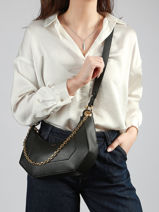 Sac Bandouli�re Croisette Cuir Lancel Noir croisette A13987-vue-porte