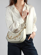 Sac Bandouli�re M Croisette Charms Cuir Lancel Blanc croisette A14012-vue-porte