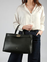 Sac Carryall L Ang�le Cuir Lancel Noir angele A14018-vue-porte