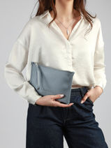 Pochette Zipp�e Jour Cuir Lancel Bleu jour A13174-vue-porte