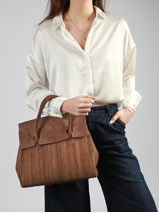 Sac � Main Clara Cuir Textur� Nathan baume Marron nathan 2TX-vue-porte