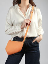 Sac Bandouli�re Large City Perle Cuir Nathan baume Orange n city 1-vue-porte