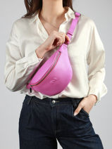 Sac Banane Small Derby Cuir Nathan baume Rose n city 25-vue-porte