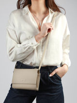 Cross Body Tas Thelma Leder Nathan baume Beige n city 12-vue-porte