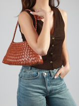 Sac Port� �paule Tresse Miniprix Marron tresse 88302-vue-porte