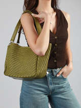 Sac Port� �paule Tresse Miniprix Vert tresse 6681