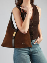Schoudertas Vintage Leder Nat et nin Zwart vintage ROMEO-vue-porte