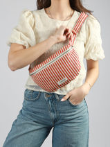 Le Sac Banane Custine Striped Coton Recycl� Rivedroite Rouge spring striped CUSTSTRI-vue-porte