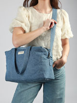 Le City Bag Sauval Coton Recycl� Rivedroite Bleu timeless SAUVATIM-vue-porte